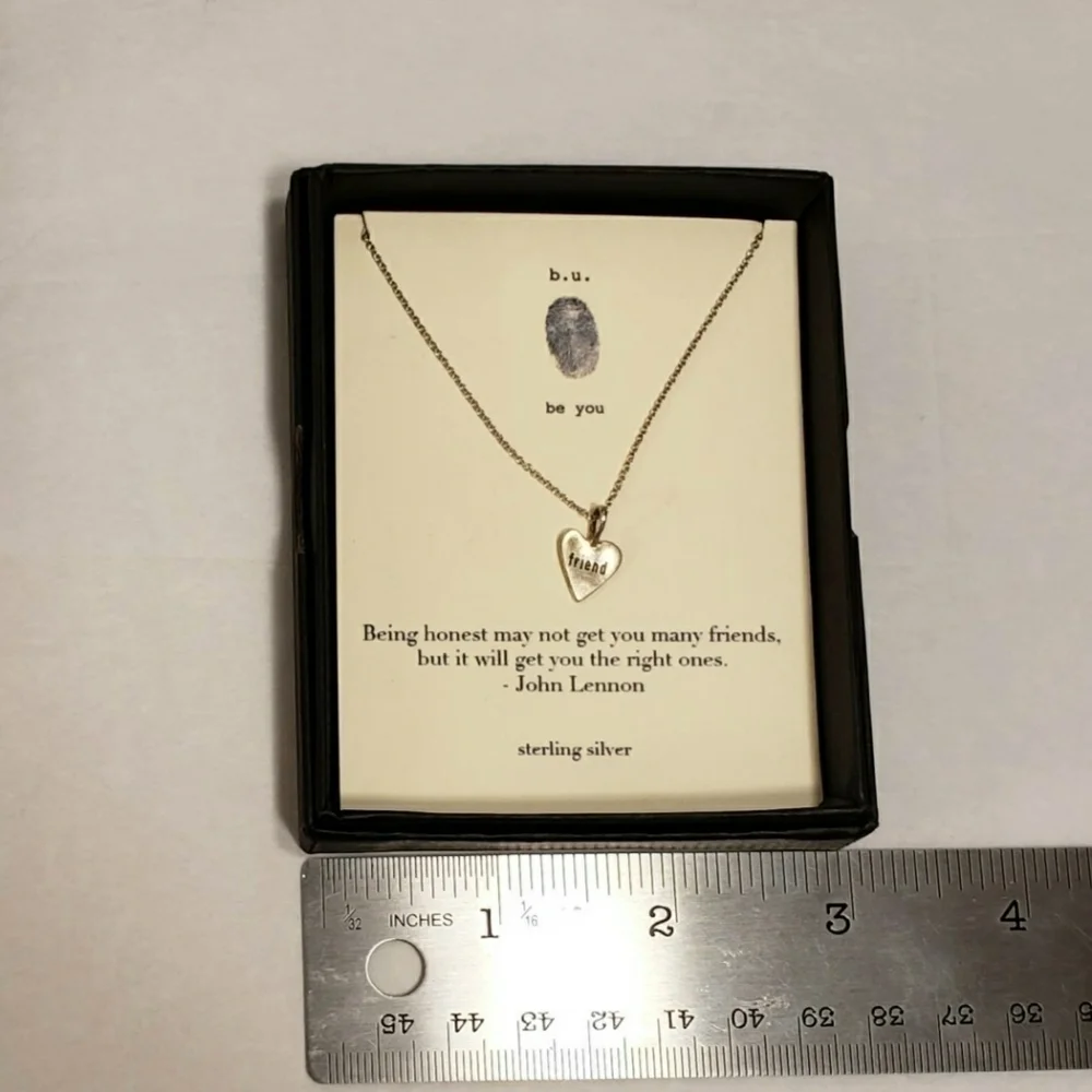 b.u. Sterling “Friend” Heart Charm Necklace So Valentine~!